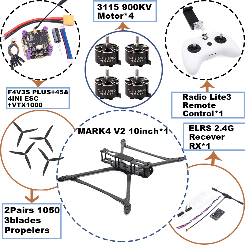 MARK4 V2 10-дюймовый дрон с по – обзор и цена Radiomaster Ranger 2.4Ghz Elrs Module