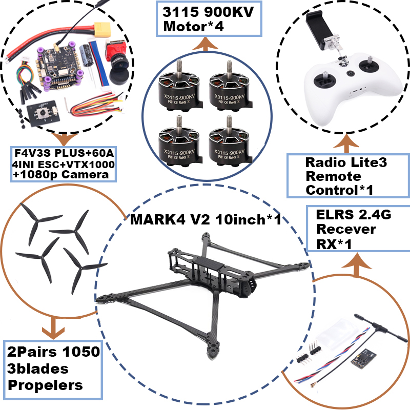 MARK4 V2 10-дюймовый дрон с по – обзор и цена Radiomaster Ranger 2.4Ghz Elrs Module